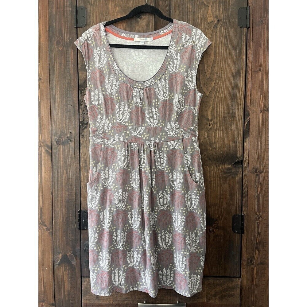 Boden Pink and White Midi Dress
